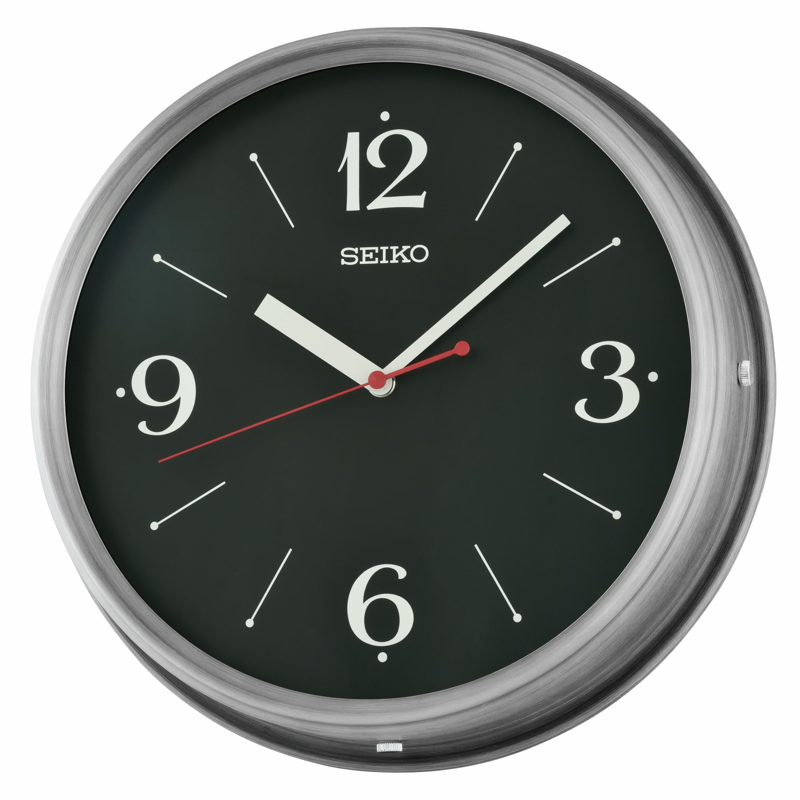Seiko Clock Wall Clock Metallic Black Aluminium