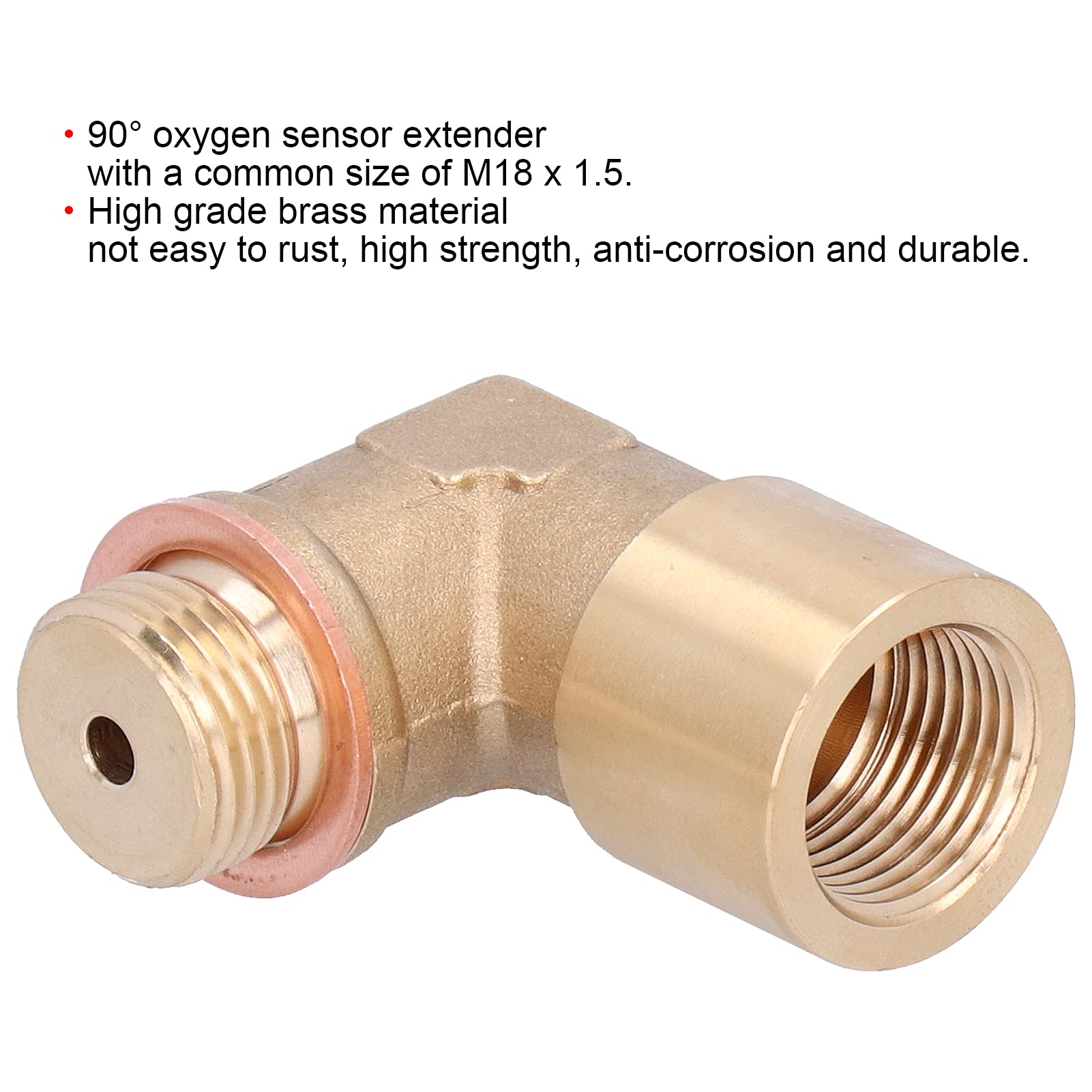 Adapter Czujnika Tlenu Akozon, Uniwersalny Przedłużacz Czujnika Tlenu M18x1.5 90 Stopni Kątowy Przedłużacz Czujnika Tlenu Adapter Dystansowy do Samochodu