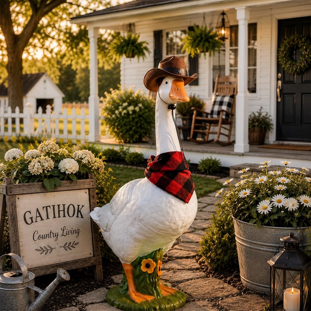 vrfvsdasAAS Statue of a Goose, Porch Goose Statue Large 13 in Lawn Ornaments Yard Concrete Mold the Original Cement Resin(1pc)