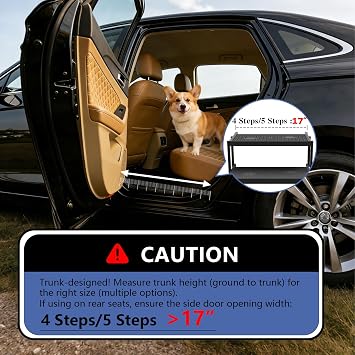 Dog Steps for Car, SUV with Upgraded Non-Slip Surface, 4 Steps