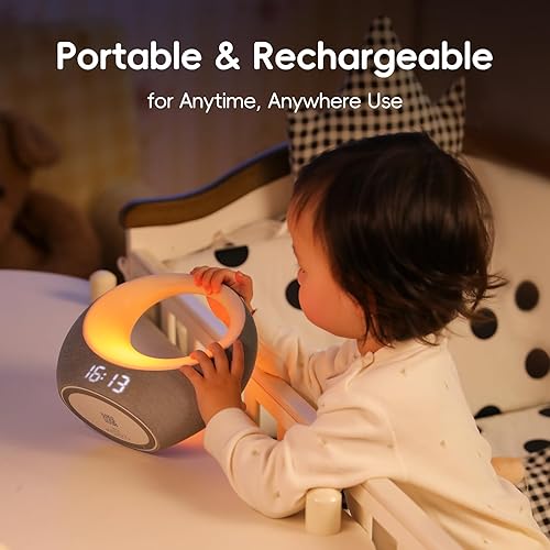 Miniatura 8 de Gianna Máquina de sonido para bebés Auto-calmante, grabación personalizable, 26 sonidos calmantes, 8 luces para el cuidado de los ojos, máquina de