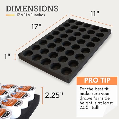 Miniatura 2 de Soporte para tazas K compatible con cápsulas de café Keurig, soportes organizadores de cajones de taza K, almacenamiento de tazas K y organizador de