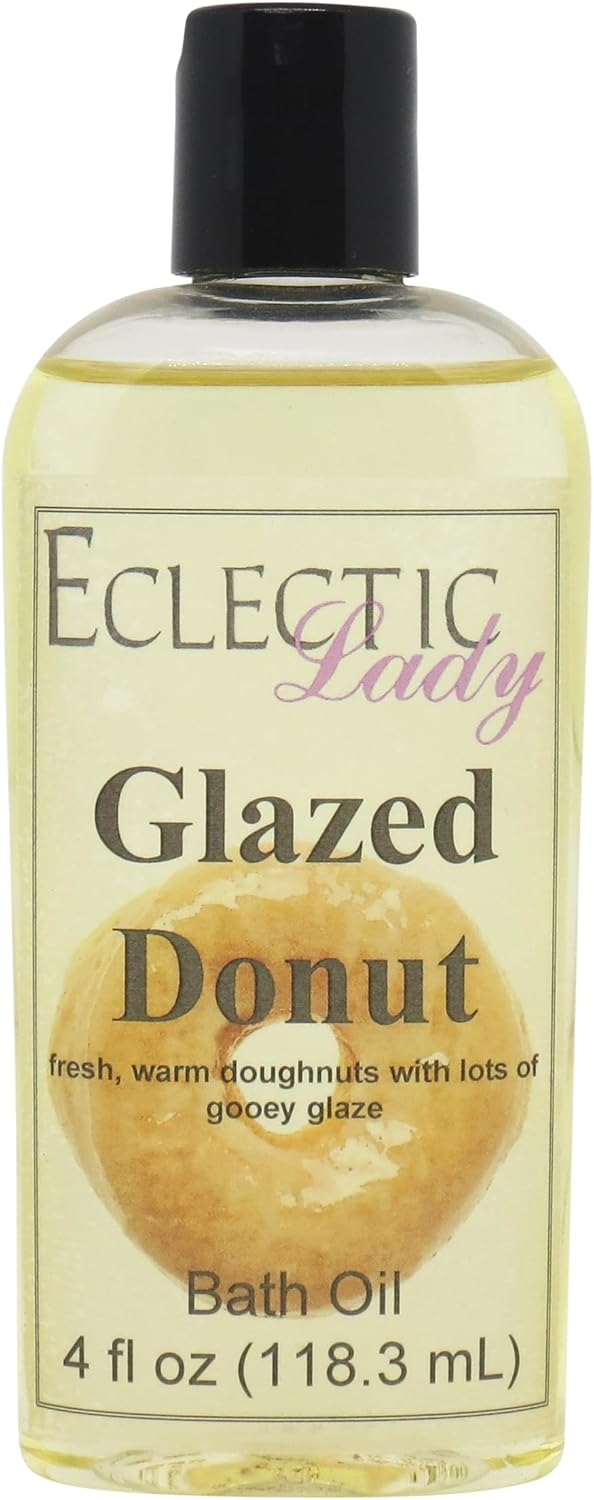 Glazed Donut Bath Oil - Scented Body Oil - Relaxing & Moisturizing Bathing Oil - Fragrance Body Oil For Dry & Rough Sensitive Skin - 16 oz