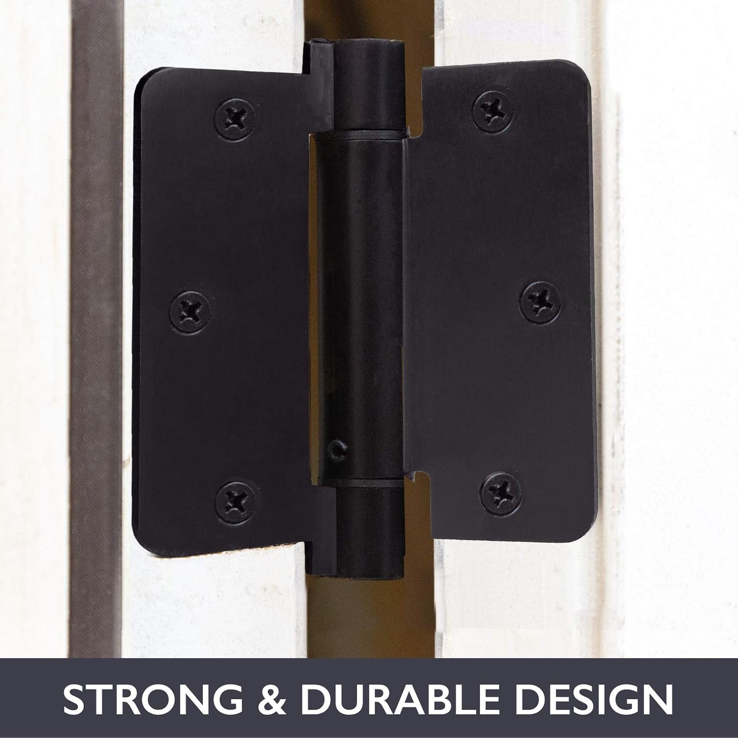 Ilyapa Self Closing Door Hinges, 2 Pack, Oil Rubbed Bronze- 3 1/2 x 3 1/2 Inch Interior Spring Hinges for Doors - 1/4 Inch Radius