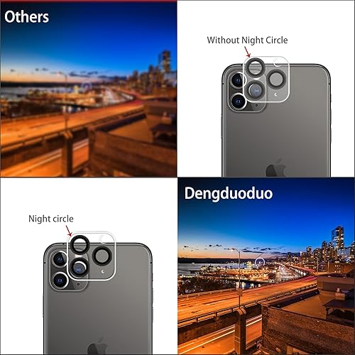 Miniatura 10 de Paquete de 3 protector de lente de cámara de vidrio templado Dengduoduo para iPhone 11 Pro de 5.8 pulgadas y iPhone 11 Pro Max de 6.5 pulgadas,