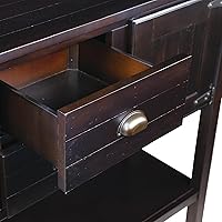 Vista 6 de LKTART Mesa consola de madera maciza estilo granja, mesa de sofá con cajones de almacenamiento y estantes, mesa de entrada para entrada, pasillo