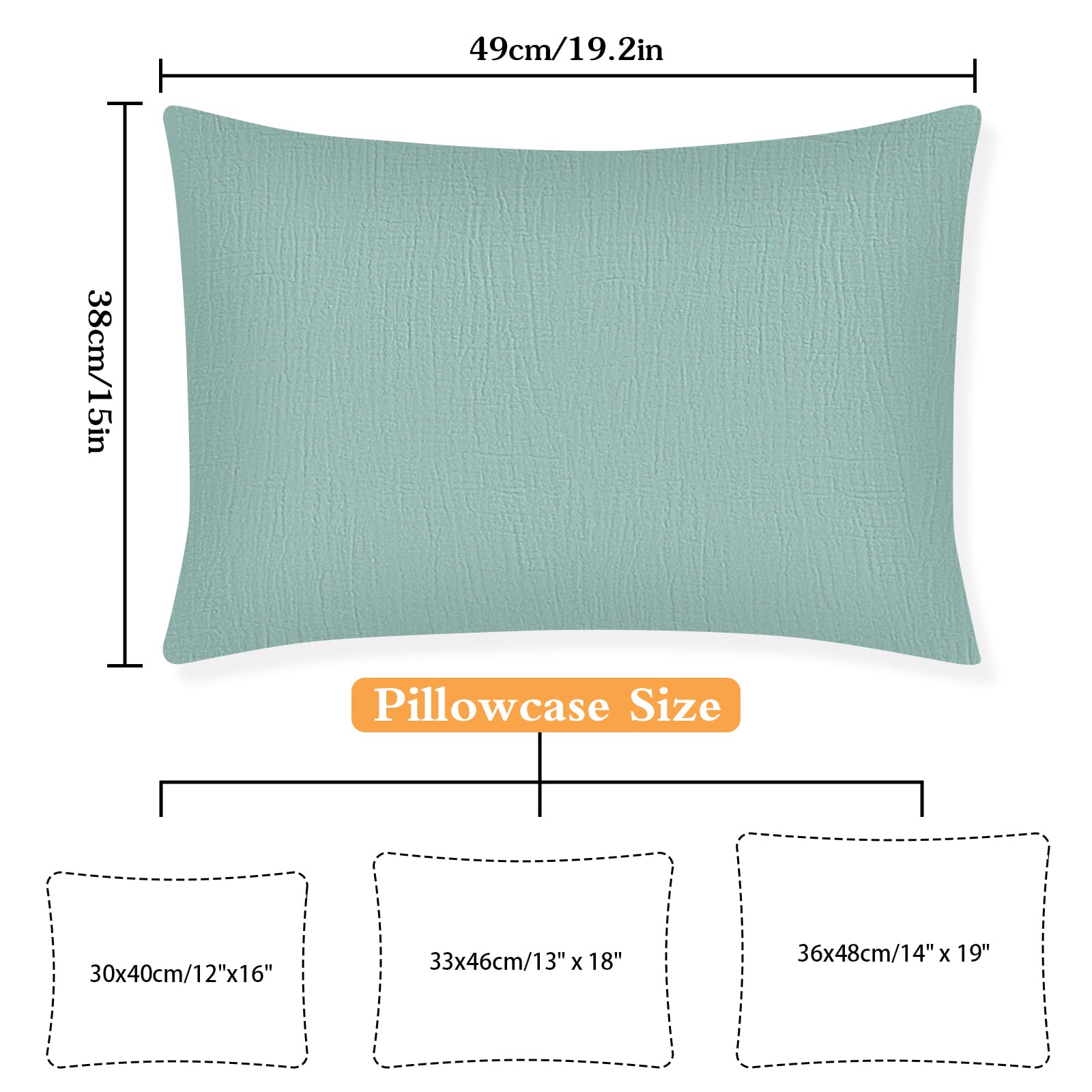 Winmany Fundas de almohada de muselina de algodón para bebés, niñas y niños, fundas de almohada de viaje con diseño de sobres, accesorios para cuna, se adapta a almohadas de 33 x 45 cm, 35,5 x 48,3 cm