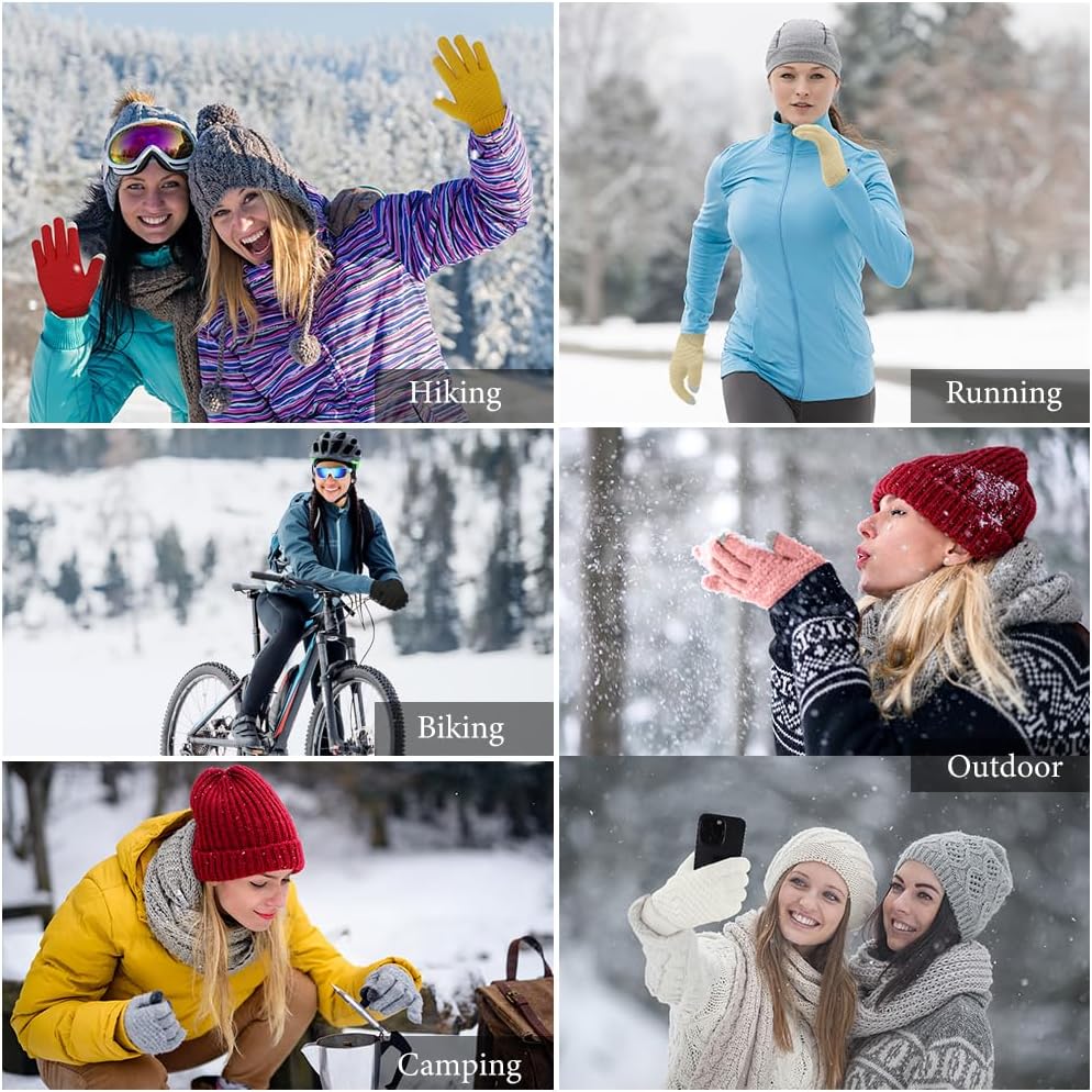 Winter Gloves for Women - Touch Screen, Cold Weather, Gifts Under $10
