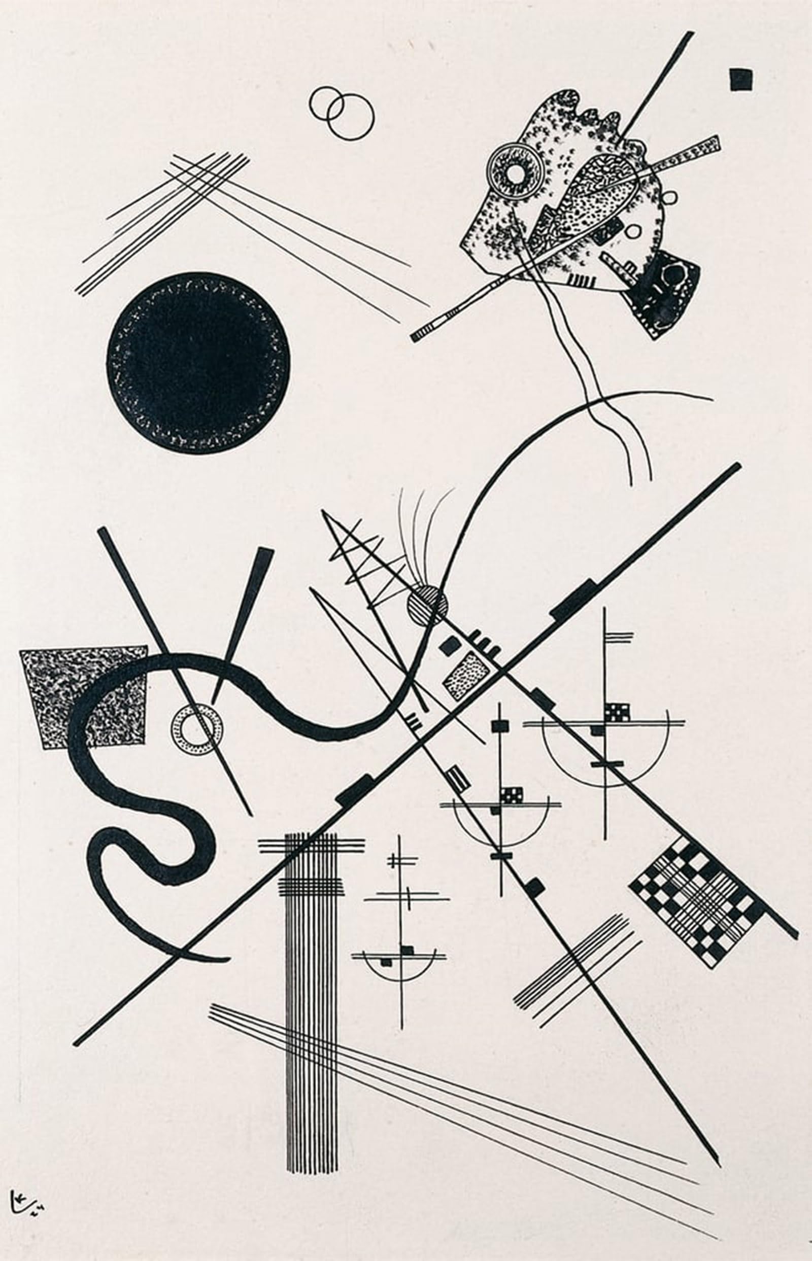 SERENDIPITP Abstract Painting Mural Print Picture Wall Decor Painting canvas painting workart Drawing by Wassily Kandinsky Vintage Wall Artwork for Home Decor 60x90cm