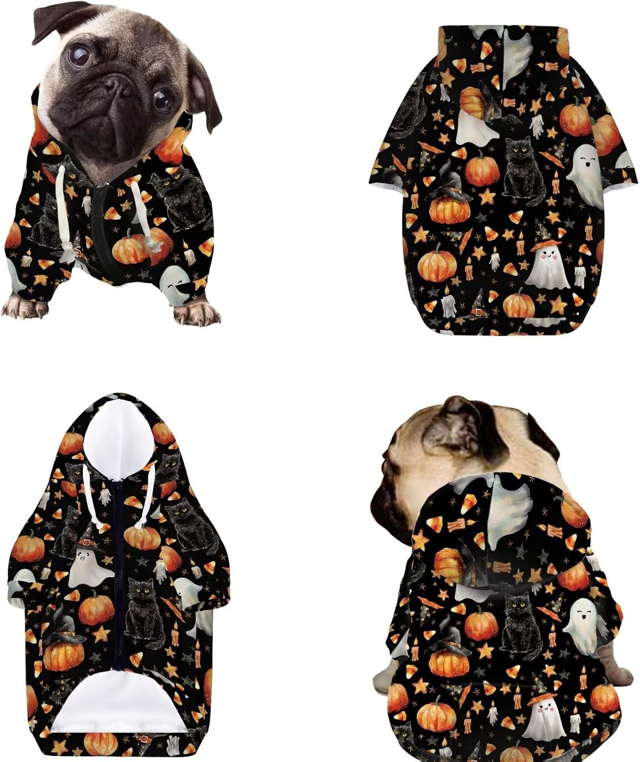 COEQINE Halloween Pajamas For Family Women Men Couples Cute Dog Costume Nightgowns For Womens Long Sleeve Pocket Lounge Sets