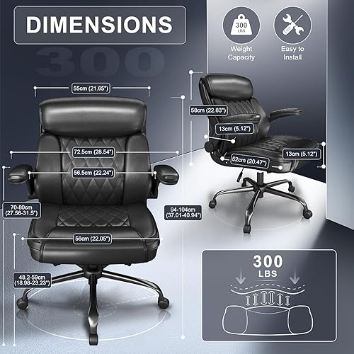 Miniatura 3 de AnyGod Sillas ergonómicas de escritorio con respaldo medio, cómodas para la oficina en casa con reposabrazos abatibles, soporte lumbar, altura