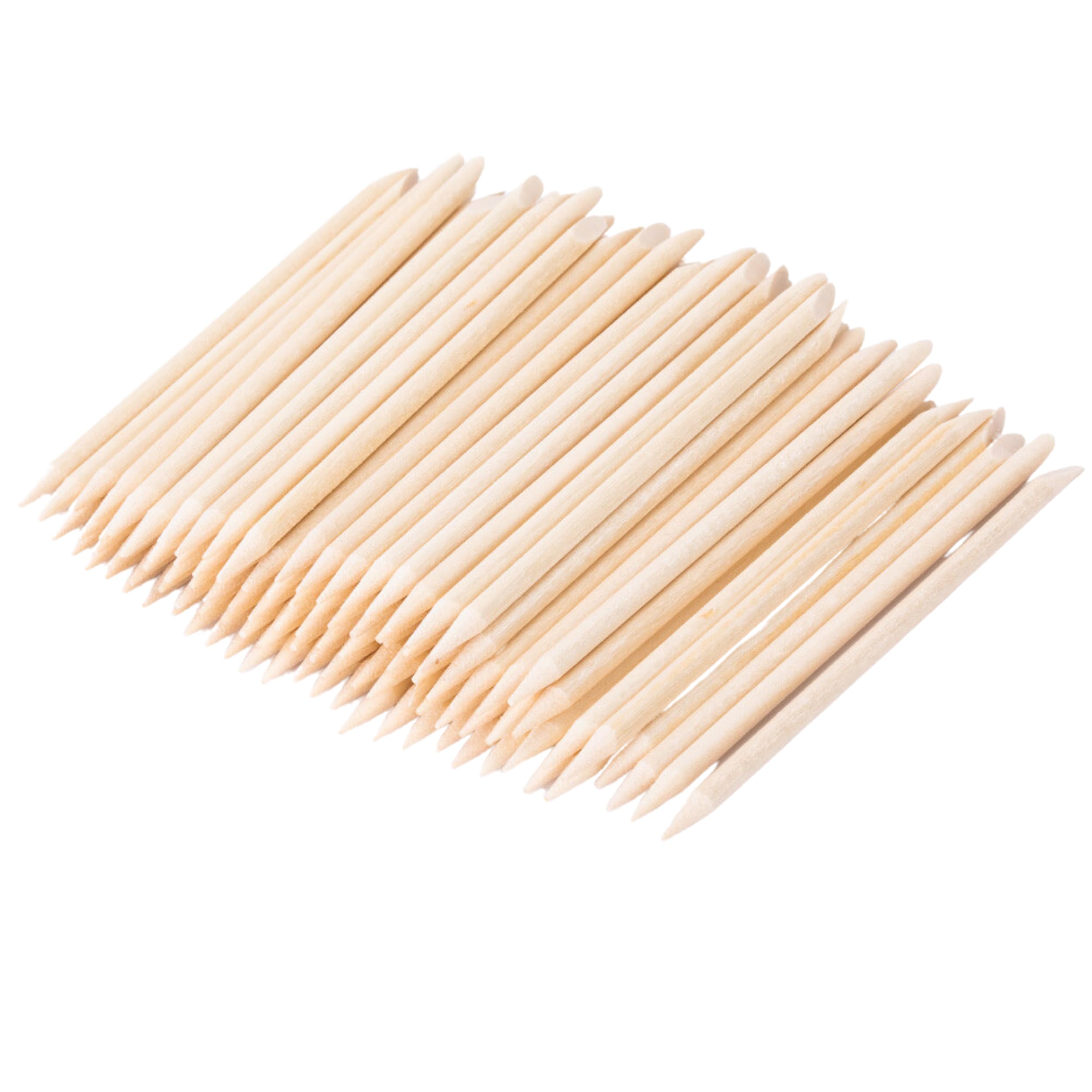 INLAQ® Bâtonnets Cuticules en Bois d'oranger - l'outil Professionnel pour la Manucure et la Pédicure - Repousser Précisément les Cuticules et Appliquer Parfaitement les Décorations - 100 pièces