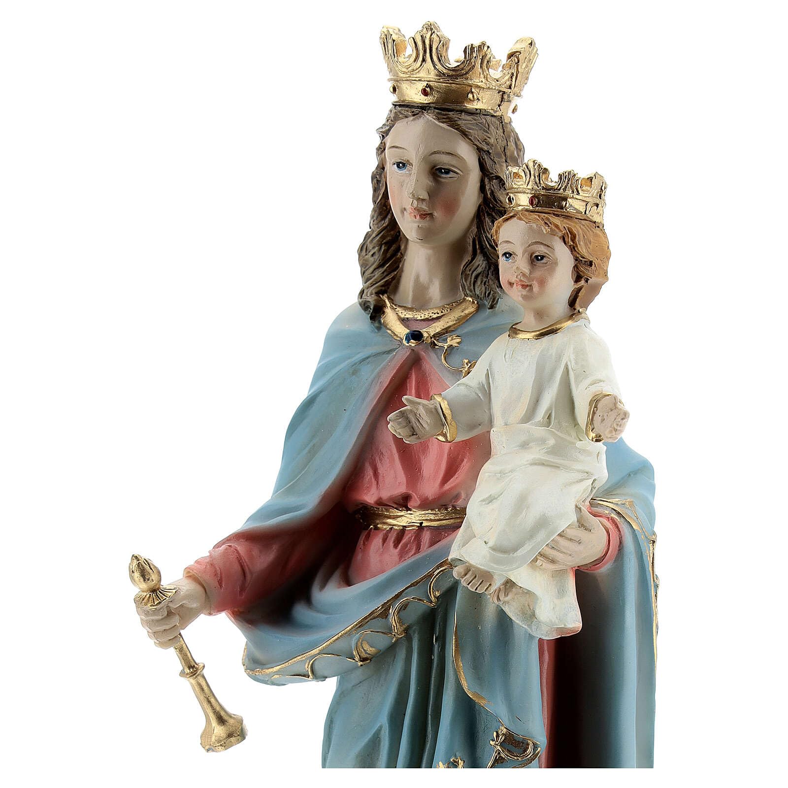 Holyart Statue in resina e PVC: Statua Maria Ausiliatrice base effetto legno resina 20 cm