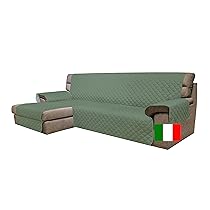 Moonange Copridivano 2 posti con Penisola Seduta 200 cm Impermeabile Salva divano Angolare Antiscivolo Antimacchia Reversibile Antigraffio Antipelo Verde