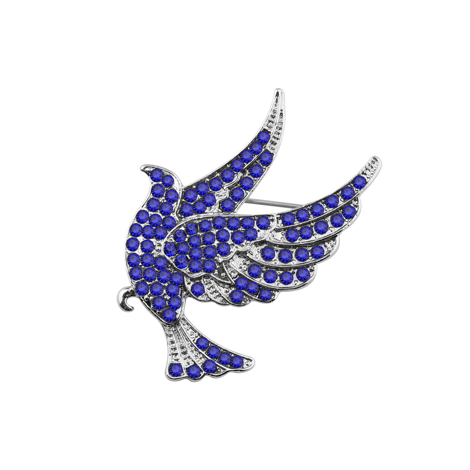 CHOORO Zeta Phi Beta Sorority Inspired Zeta Phi Beta Blue Rhinestone Dove Brooch Pin 1920 Greek Sorority Jewelry Gift for Finer Women