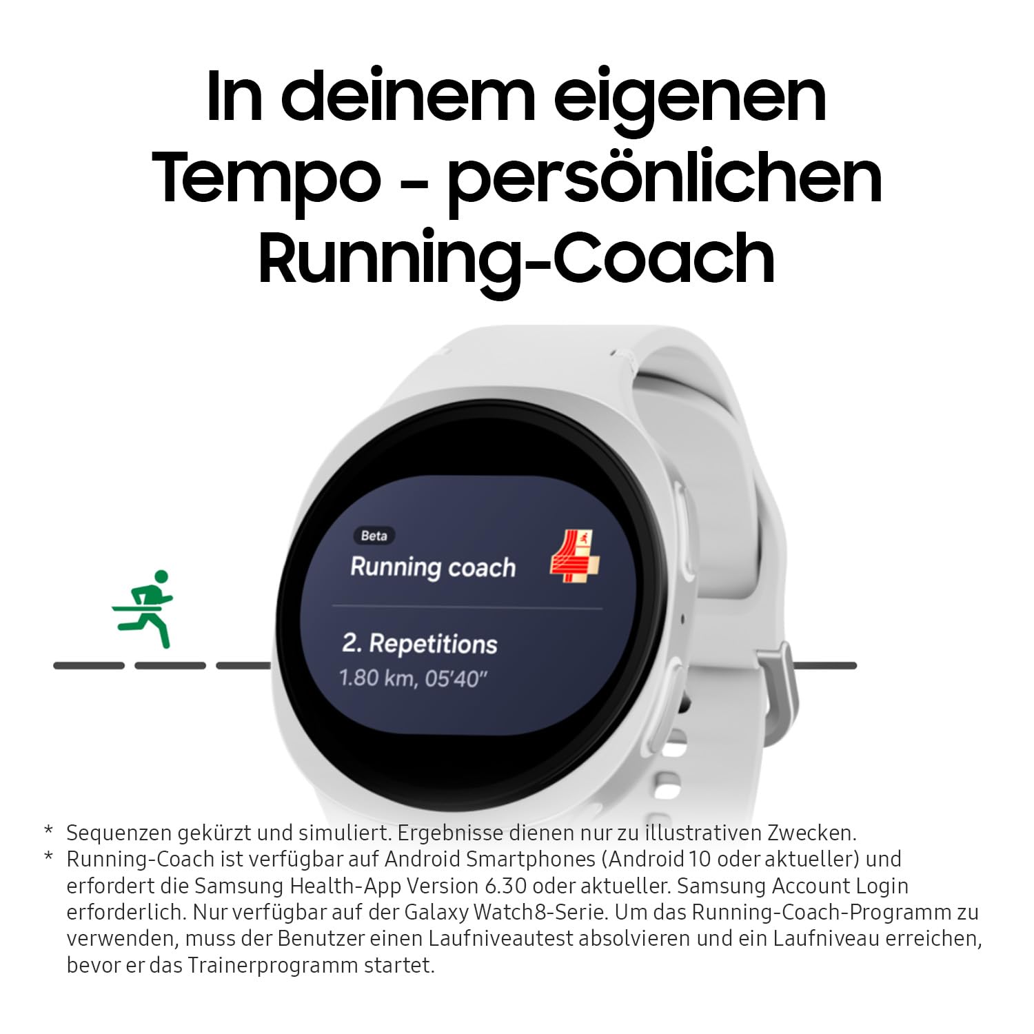 Samsung Galaxy Watch8 Smartwatch 40 mm Bluetooth Graphite Fitness-Uhr mit Galaxy AI