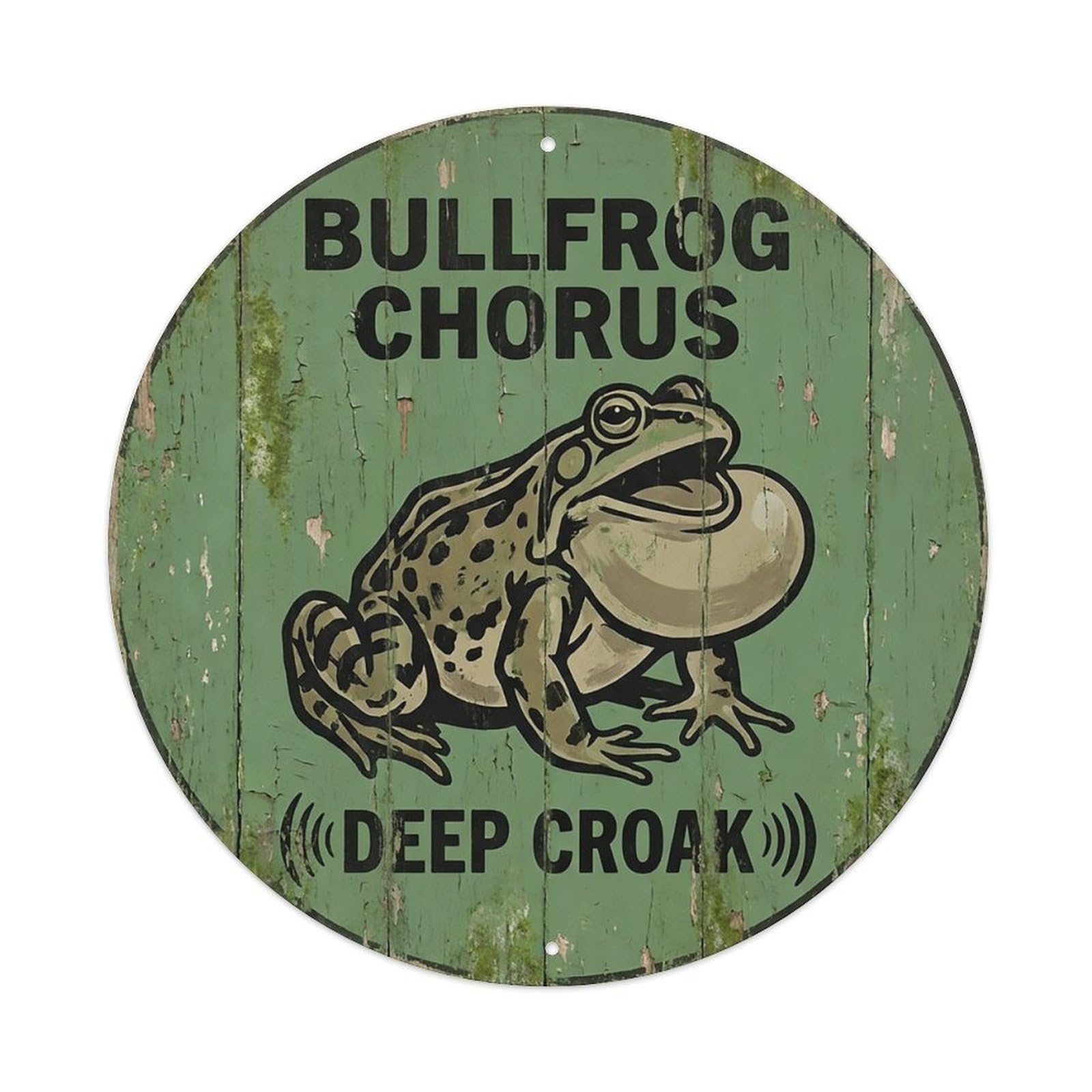 Cxhjca 8X8inch(20X20cm) Bullfrog Chorus Deep Croak Metal Tin Sign
