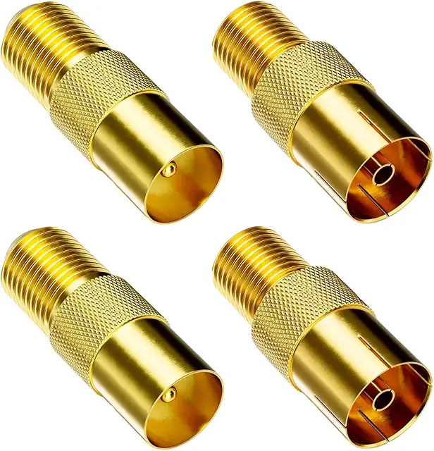 Kit 4 Adaptateurs Antenne TV : F vers IEC Mâle et Femelle