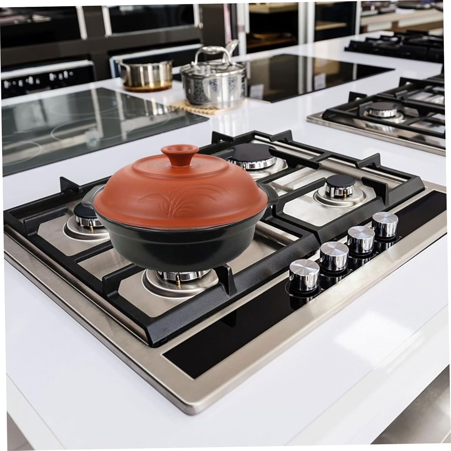 PRETYZOOM Ceramic Multipurpose Stew Pot Lid Replacement for Electric Casserole Cookware Porcelain Pot Accessory with Vent Hole Easy Clean Cooking Lid Suitable for
