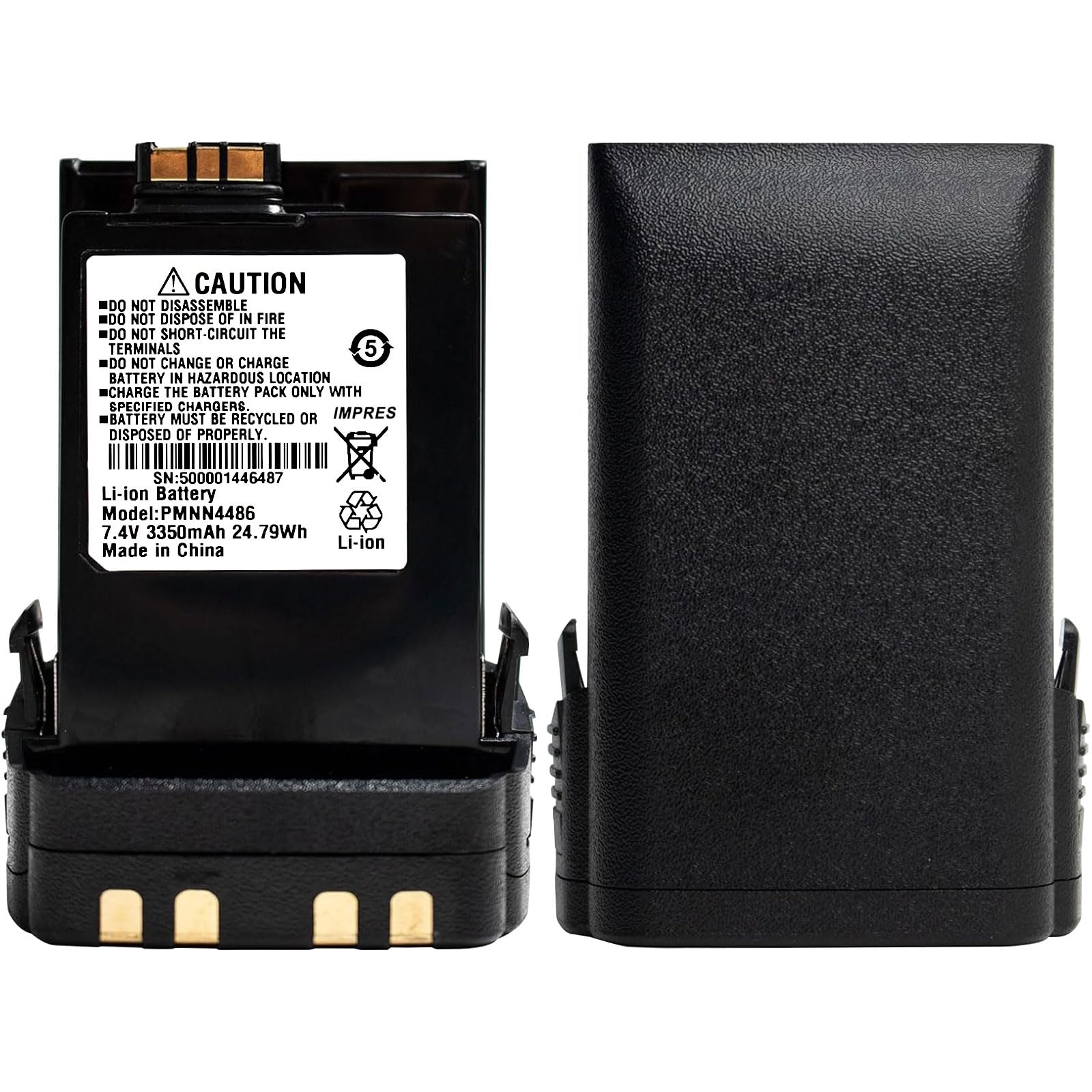 PMNN4486 PMNN4486A PMNN4547A IMPRES Battery 7.4V 3200mAh Li-ion Battery Replacement for Motorola APX6000 APX6000XE APX7000 APX8000 PMNN4547 NNTN7034 NNTN7036 NNTN7037 NNTN7038 with Belt Clip
