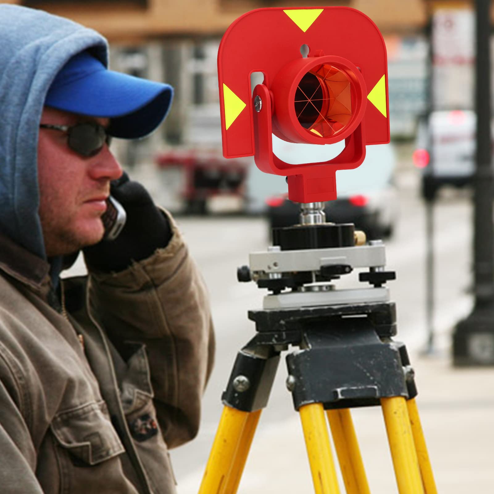 Reemplazo de prisma único EVTSCAN GPR111, con Soporte para estación total Leica, con vidrio óptico K9 y compensación constante de 0 mm, para vigilancia geodésica, construcción, ingeniería civil