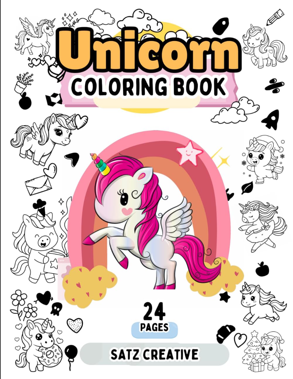 Unicorn Coloring Book: Fun and Easy Coloring Pages for Kids Ages 4-8