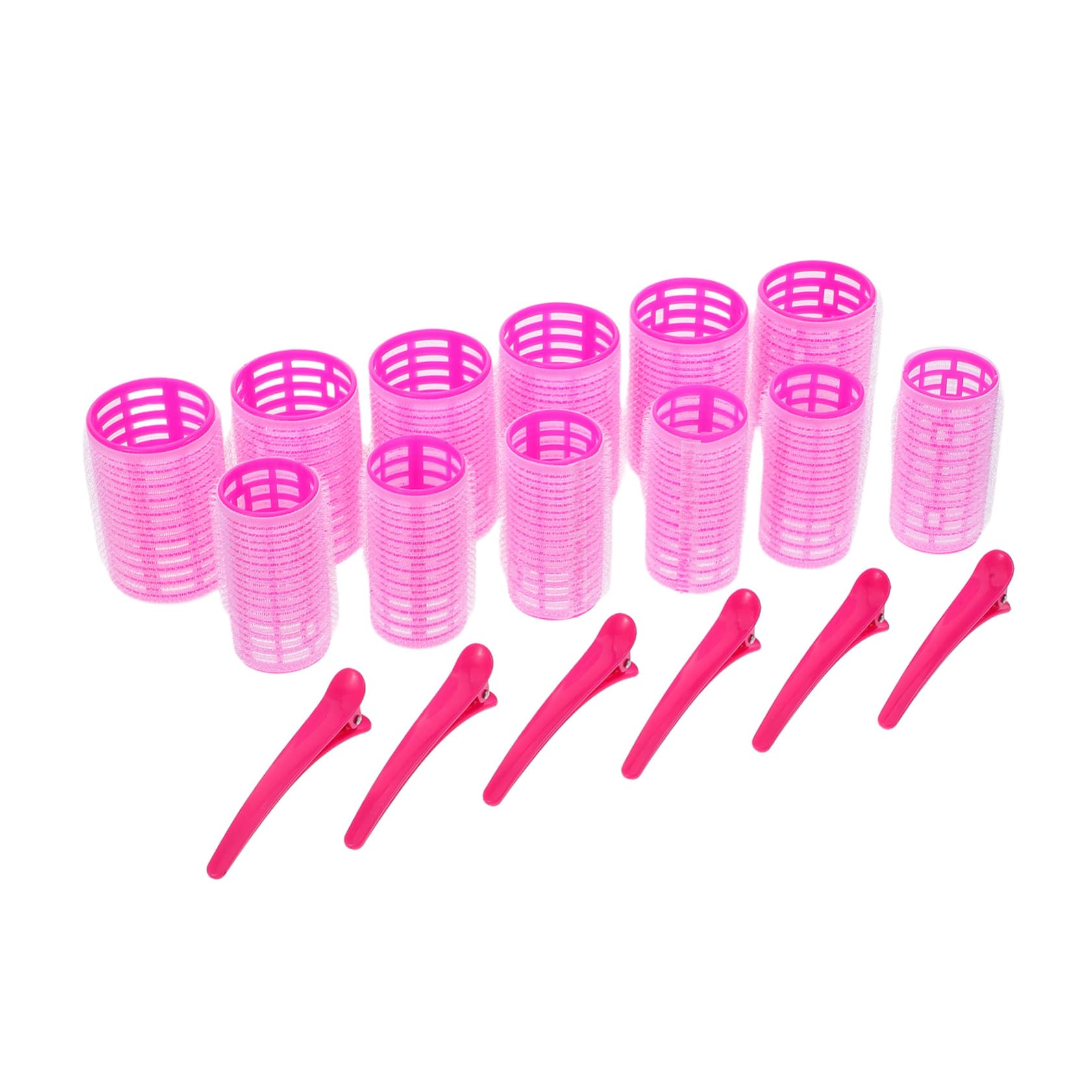 Didiseaon Plastic Hair Curlers Set 18pcs Women Hair Styling Rollers Adhesive Clips for Bangs Easy to Use for Long