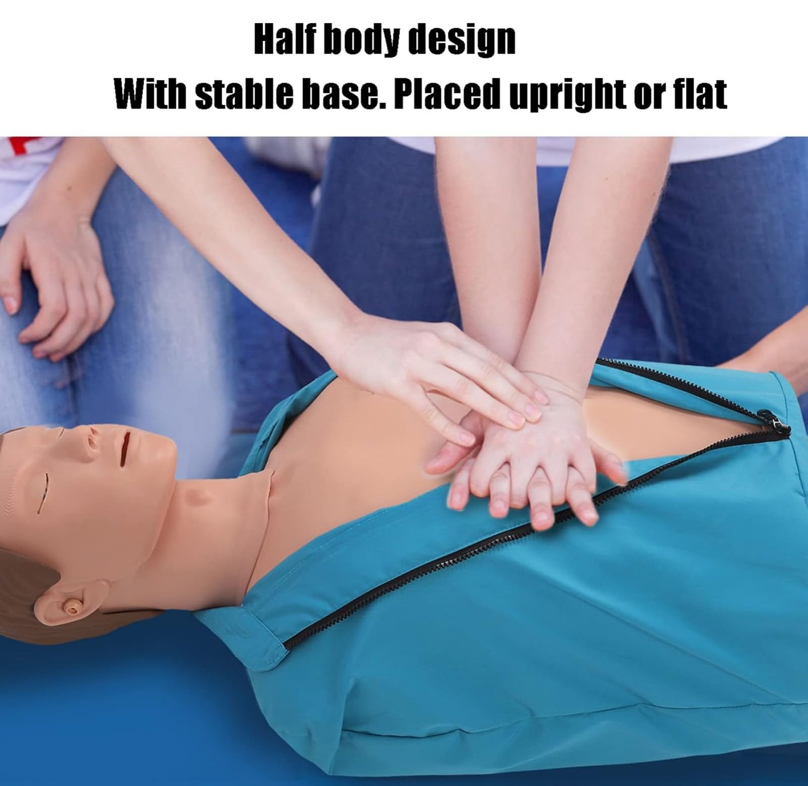 Übungspuppe für Kardiopulmonale Wiederbelebung CPR-Trainingspuppe für Erwachsene Gummi Halbkörper Künstliche Beatmung Menschliches Modell CPR-Trainingspuppe Erste-Hilfe-Training