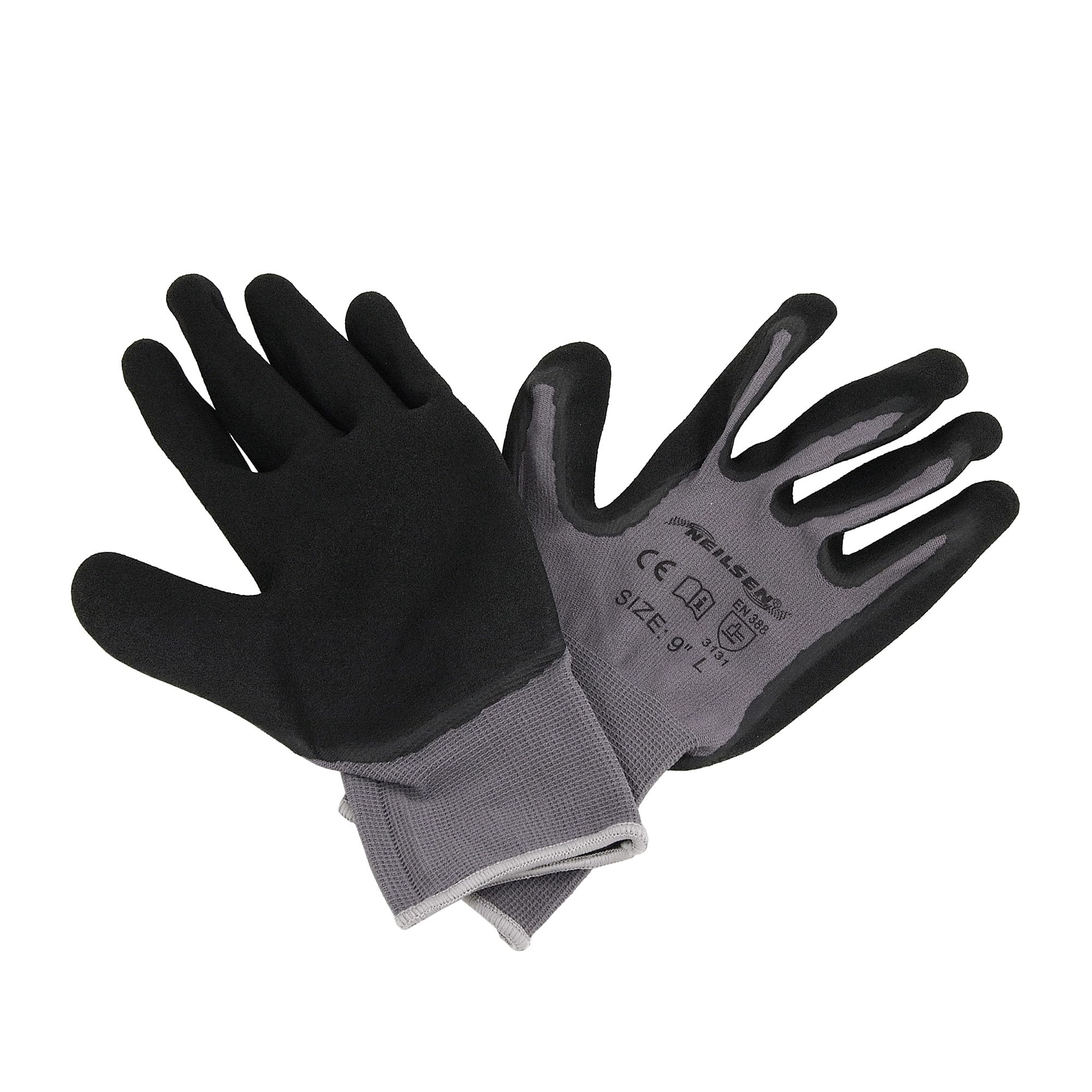 Neilsen CT4712 Nylon Spandex Gloves Size 9 Large with Latex Micro-Foam Coating Pack of 12 Pair