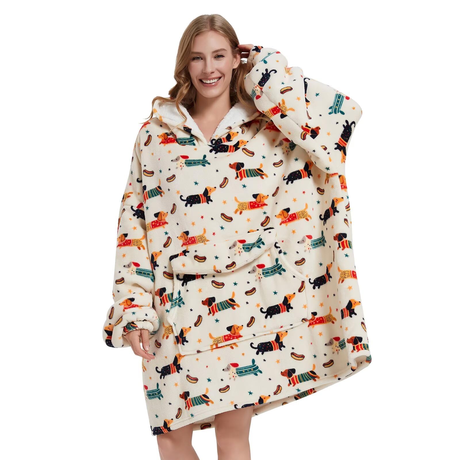 Fiosnow Sudaderas con capucha que brillan en la oscuridad para mujeres y hombres adultos, de gran tamaño, suaves y cálidas
