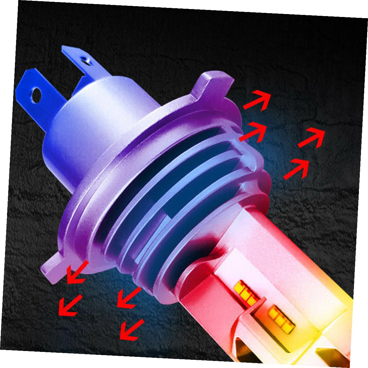 2 Lampadine LED per Fari Auto H4 9003 55W 5000Lm Lampadine di Ricambio per Fari e Fendinebbia Auto Basso Consumo Energetico e Alta Permeabilità Adatte per Veicoli Luci