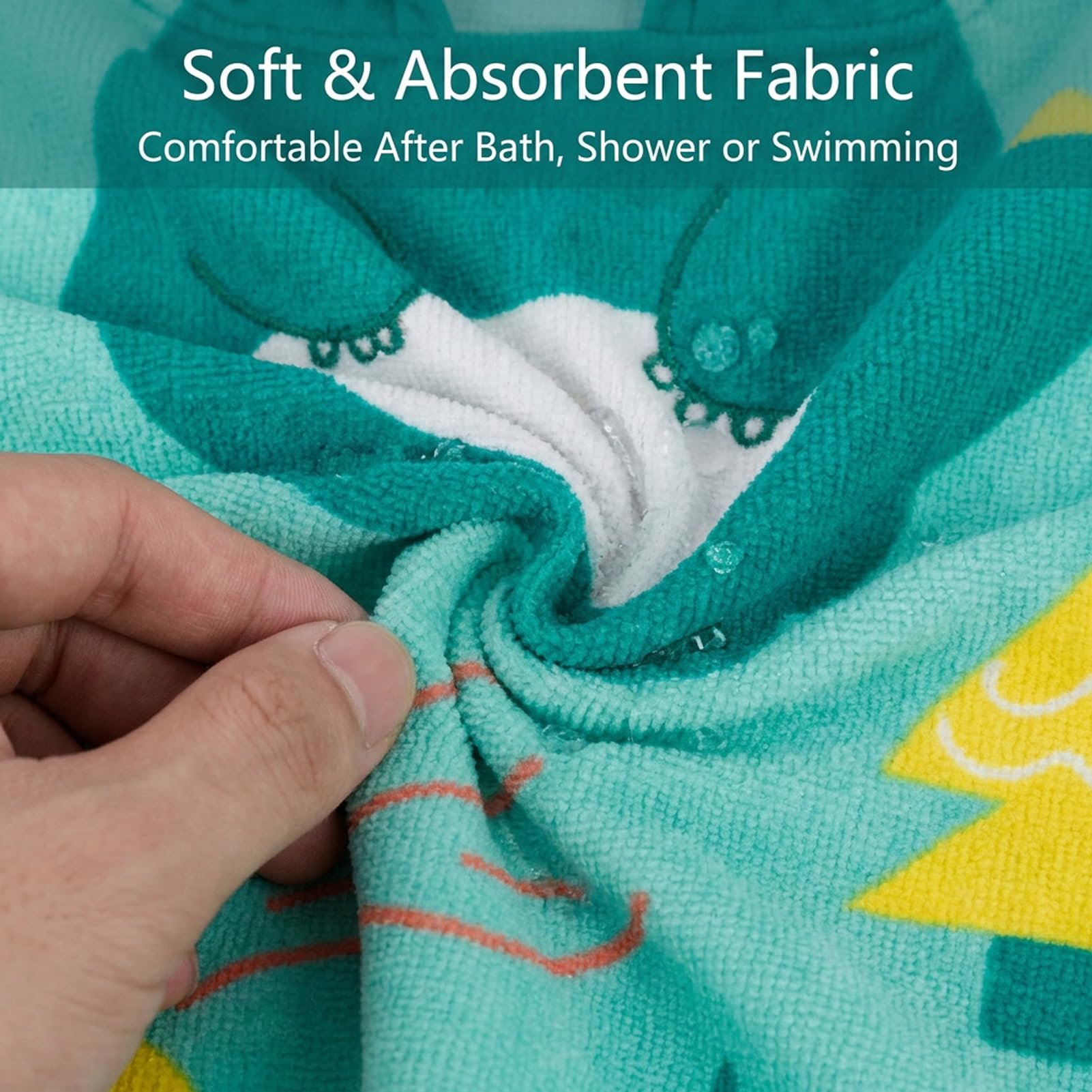 Bebamour Toallas con Capucha para bebés Toalla con Capucha con Capucha para niños Niñas Toalla con Capucha Absorbente para niños pequeños de 25 x 23 Pulgadas, 0-6 años, Dinosaurio Verde