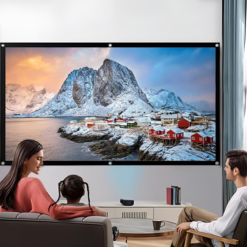 Schermo per Proiettore Pieghevole Portatile da 300 Pollici 16:9 Telo Proiettore 4k HD Anti Rughe, Supporta la Proiezione su Doppia Faccia(200 Inch)