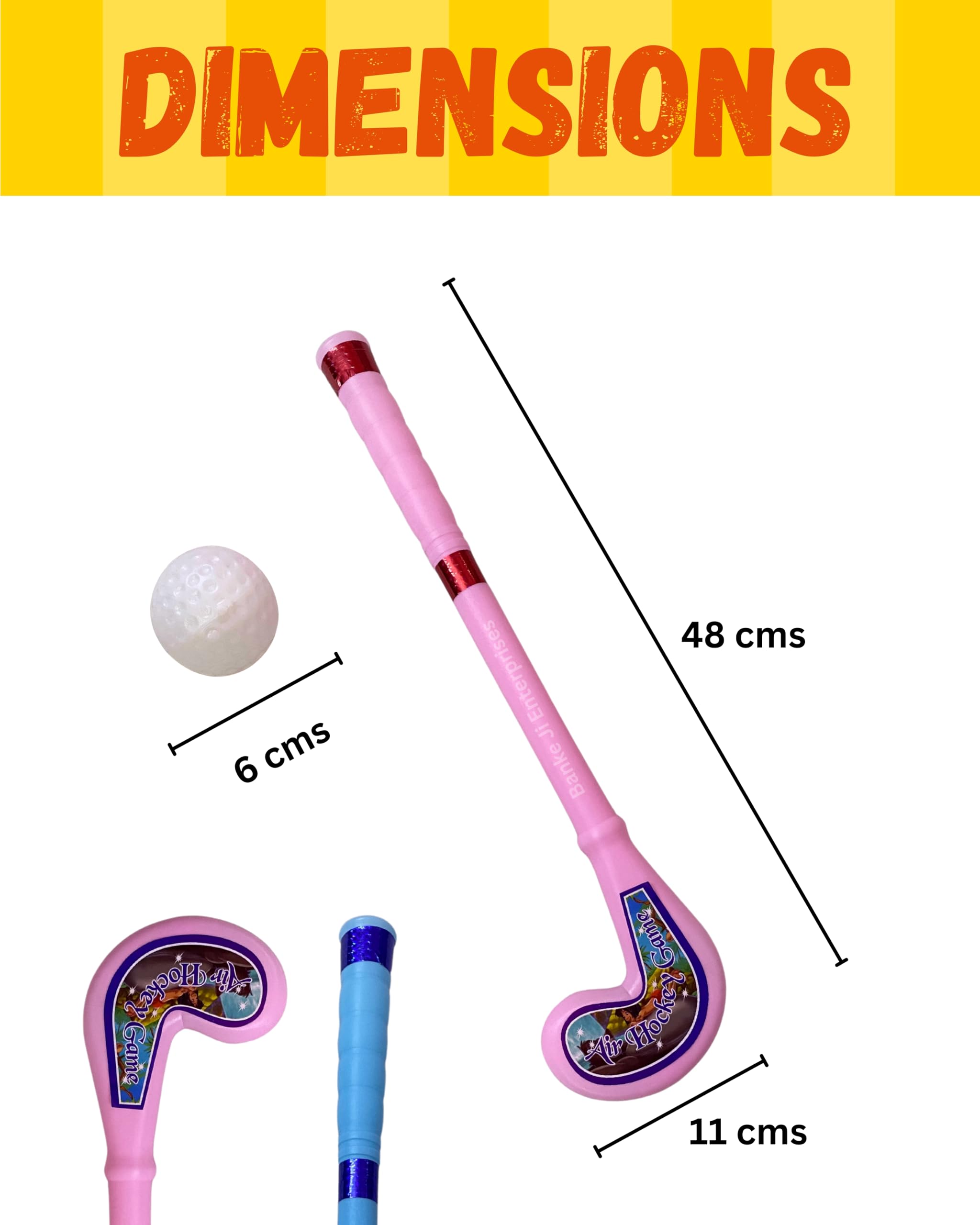 Banke Ji 2 Blue and Pink Hockey Combo for Kids Indoor Outdoor Hockey Sticks, 2 Hockey with 2 Balls, Set of 2, Age 5+ Sports Toys for Kids (Pink-Blue) 4