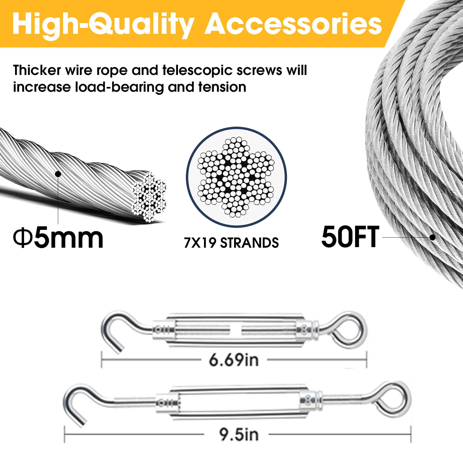 Paquete de 8 anclajes de suelo de 24 pulgadas con cable galvanizado de 3/16 pulgadas, kit de anclaje de cobertizo, estacas de trampolín, anclajes de viento fuerte, ideal para toldos, cobertizos