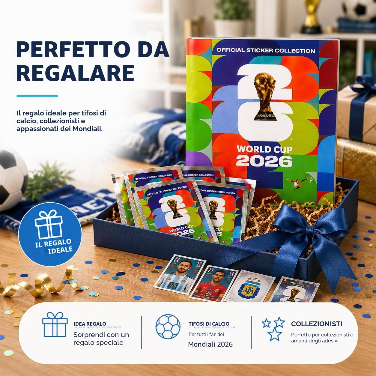 Set Di Base XXL Per I Mondiali 2026, Adesivi Originali Panini Con 35 Adesivi E 6 Speciali Extra Da Collezionare E Scambiare, Campionato Del Mondo