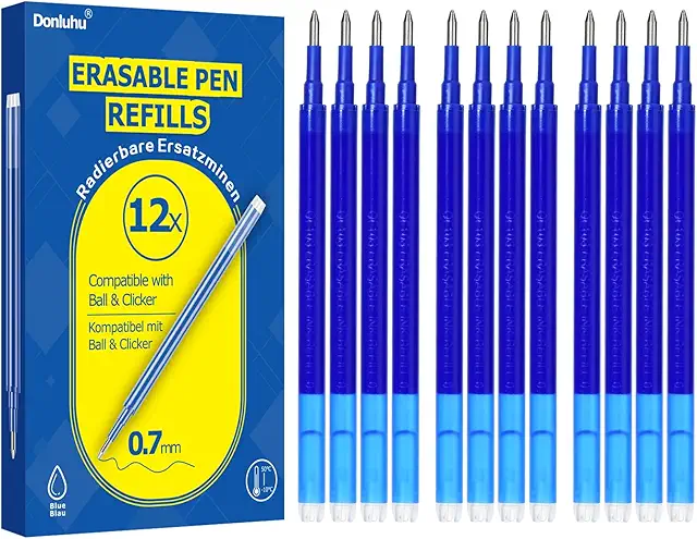12x Radierbare Ersatzminen 0.7mm Blau für Pilot FriXion | Patron Refill