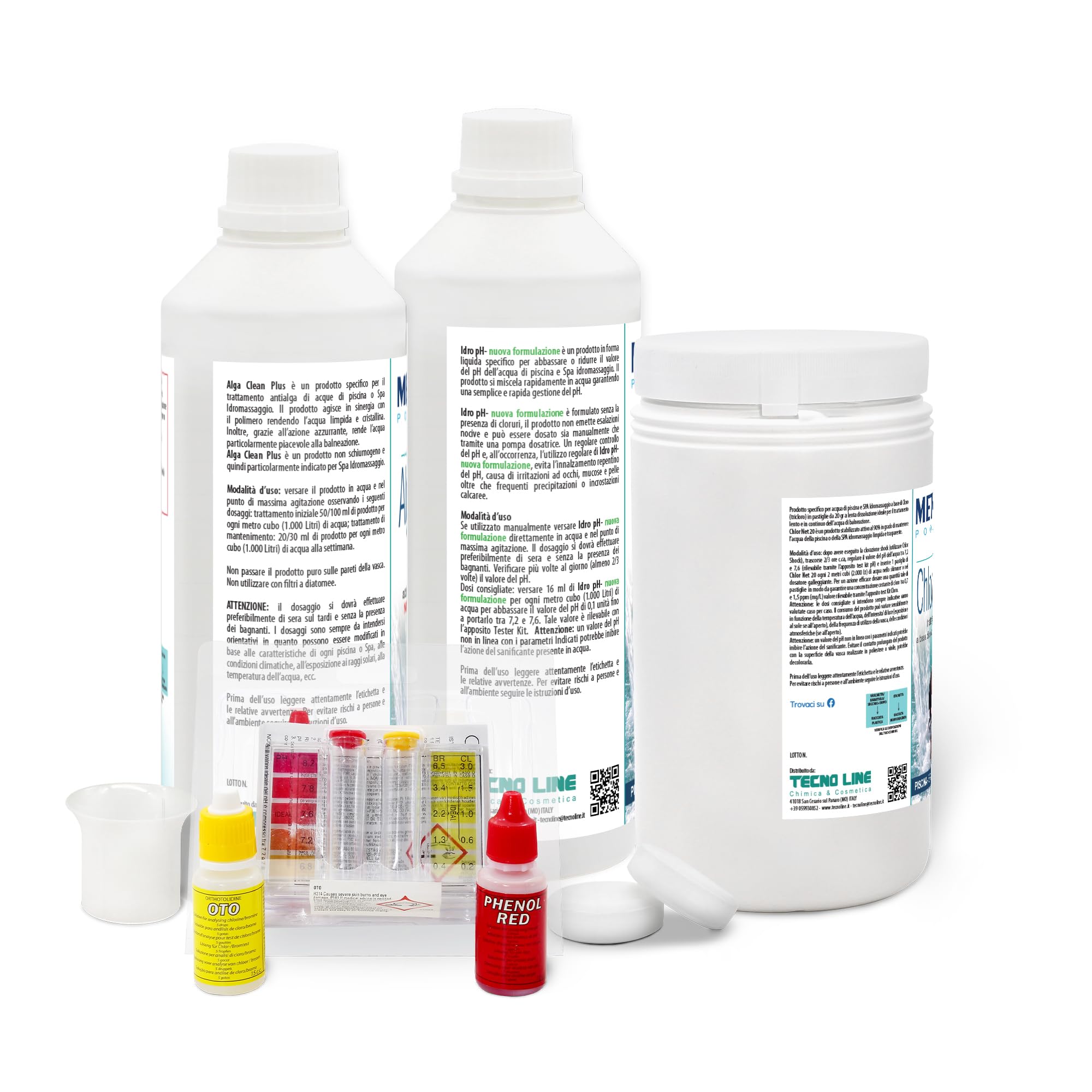 Metacril Starter Kit Chlor, Trattamento Acqua a Base di Cloro - 3 KG | Set Cloro in Pastiglie da 20 gr, Ideale per Piscina e Spa Idromassaggio di Tutte le Marche