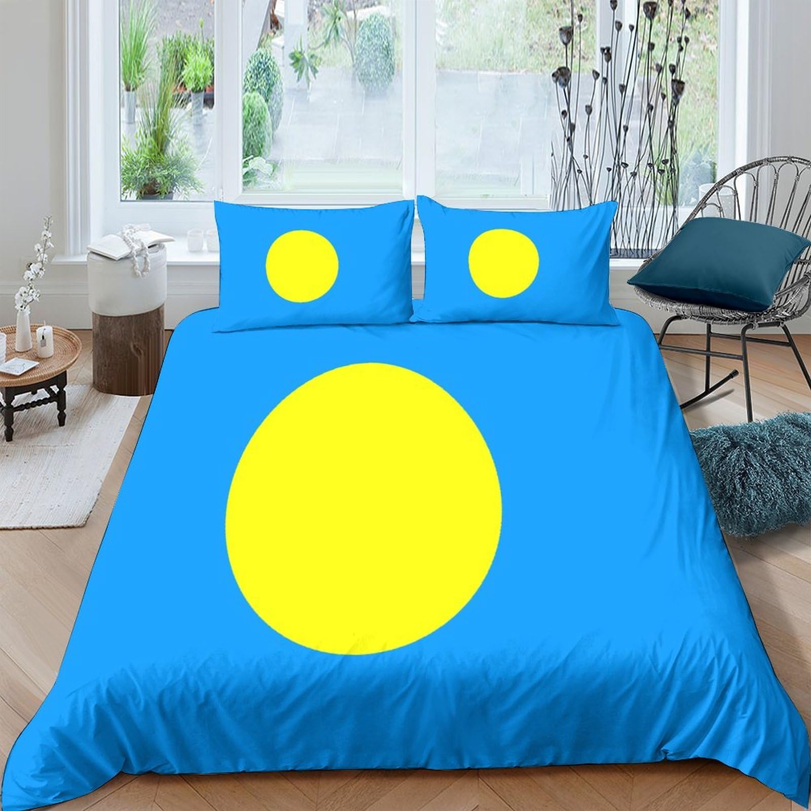 Housse de couette microfibre respirante Palau 3 pièces pour lit double