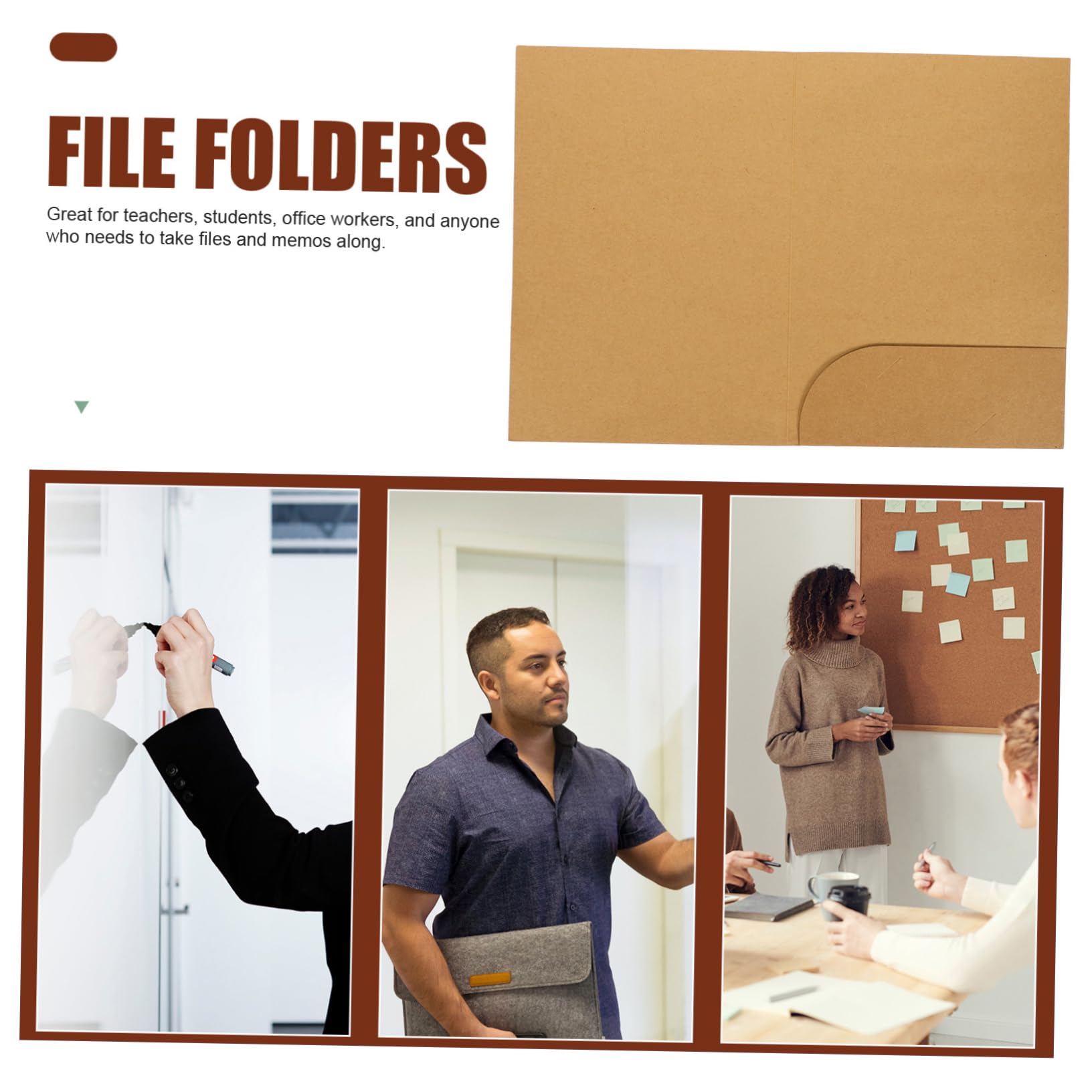 Hemobllo Carpeta de Archivos Paquete de 20 Unidades de Papel Kraft A4 Capacidad de Escritura Resistente al Desgaste para Oficina Adecuado para Notas de Negocios