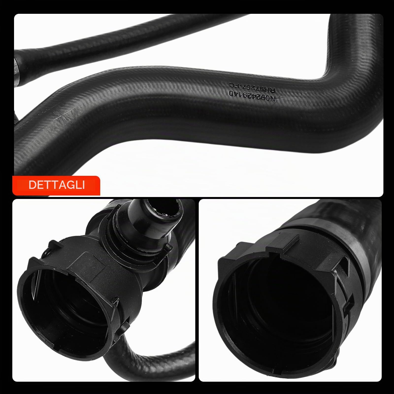 Frankberg Tubo del radiatore tubo del motore nero 17127797257 | Compatibile con: Serie 1 Cabrio E88, Serie 1 Coupé E82, Serie 3 Coupé E92, Serie 3 Touring E91, X1 E84, Serie 3 E90