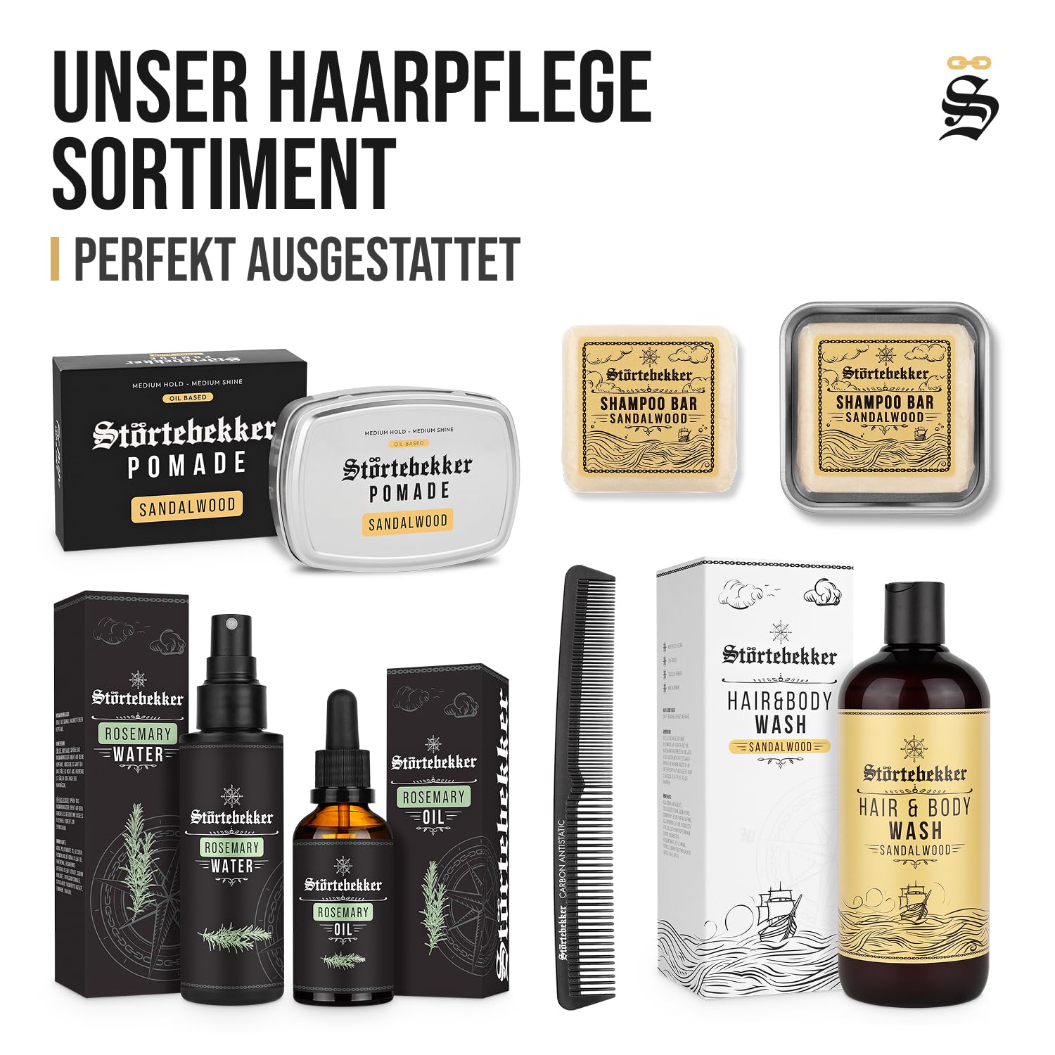 Störtebekker® Premium Shampoo Bar Fresh Mint (6x) - Festes Shampoo Herren & Damen - 3in1 Duschseife Männer für Haare, Kopfhaut & Bart - Feuchtigkeitsshampoo - vegan, handgefertigt - 6x100g
