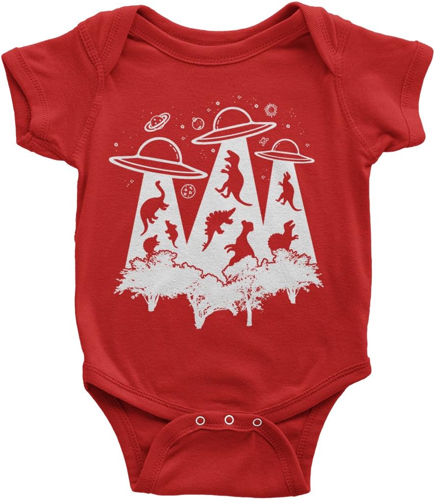 Threadrock Baby Dinosaur Alien Abduction Infant Bodysuit