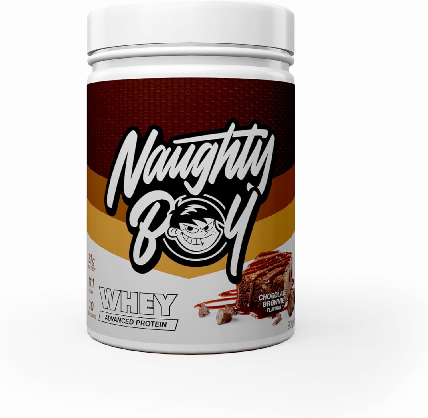 Naughty Boy Advanced Whey Protein Powder, 22g Protein, Low Sugar, Easy Mixing Recovery Shake, 900g, 30 Servings, Chocolate Brownie