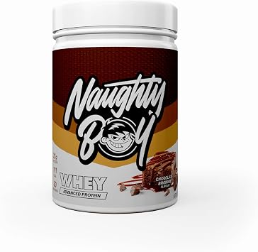 Naughty Boy Advanced Whey Protein Powder, 22g Protein, Low Sugar, Easy Mixing Recovery Shake, 900g, 30 Servings, Chocolate Brownie