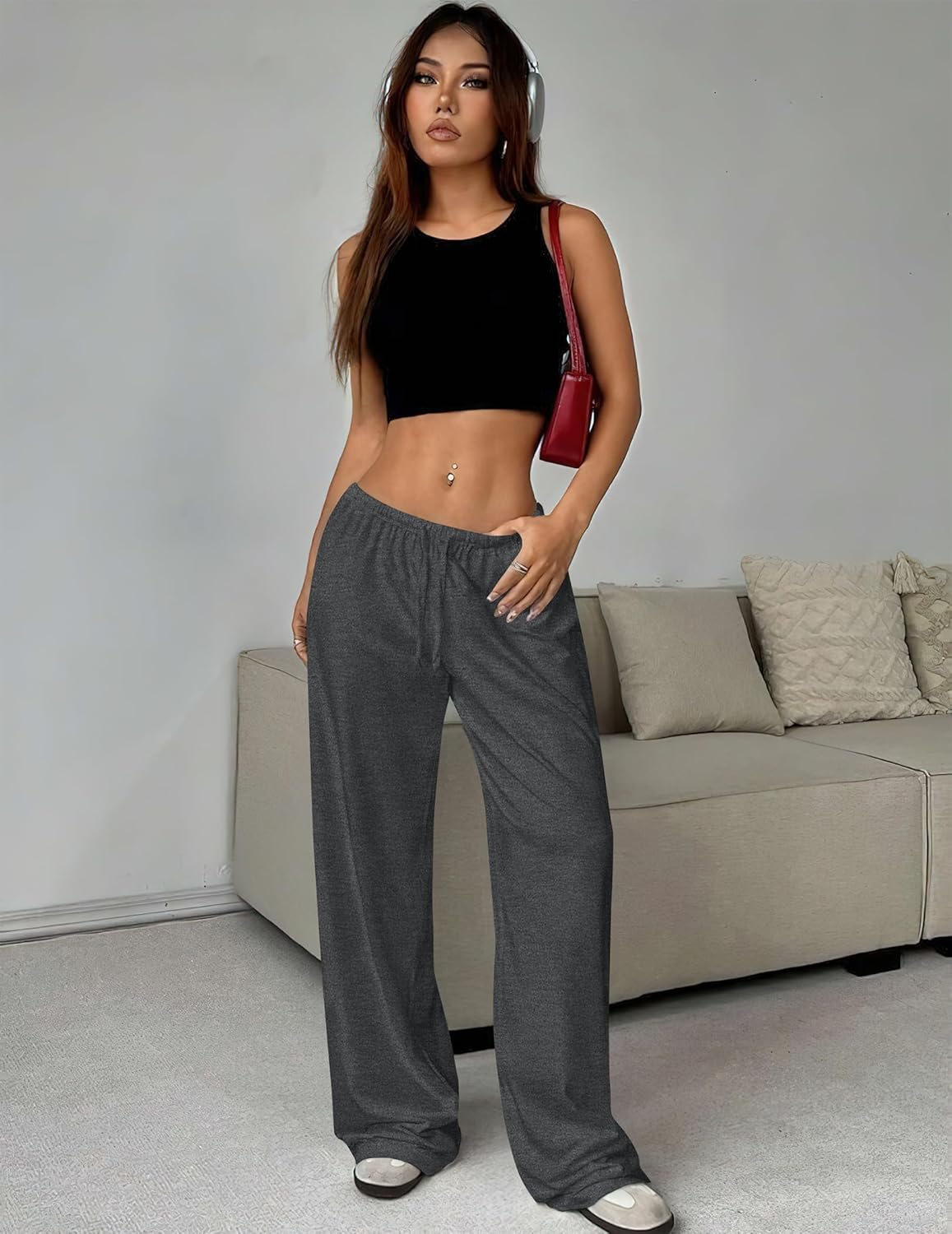 Ekouaer Women Pajama Pants Comfy Pj Bottom with Pockets Stretch Plaid Sleepwear - Image 3