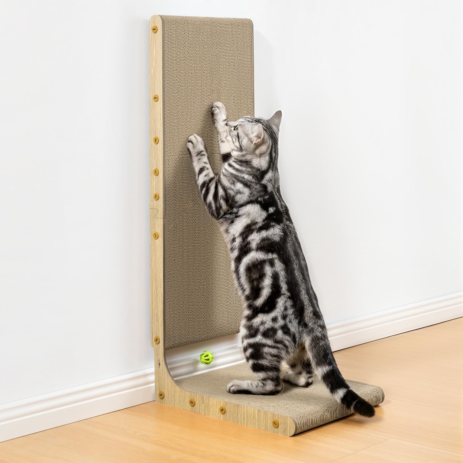 Conlun Cardboard Cat Scratcher,75 cm L Shape Scratch Pad