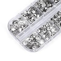Vista 3 de 3820 diamantes de imitación para arte de uñas, cristales de cristal de 6 tamaños (ss6-ss30), gemas para uñas con parte trasera plana