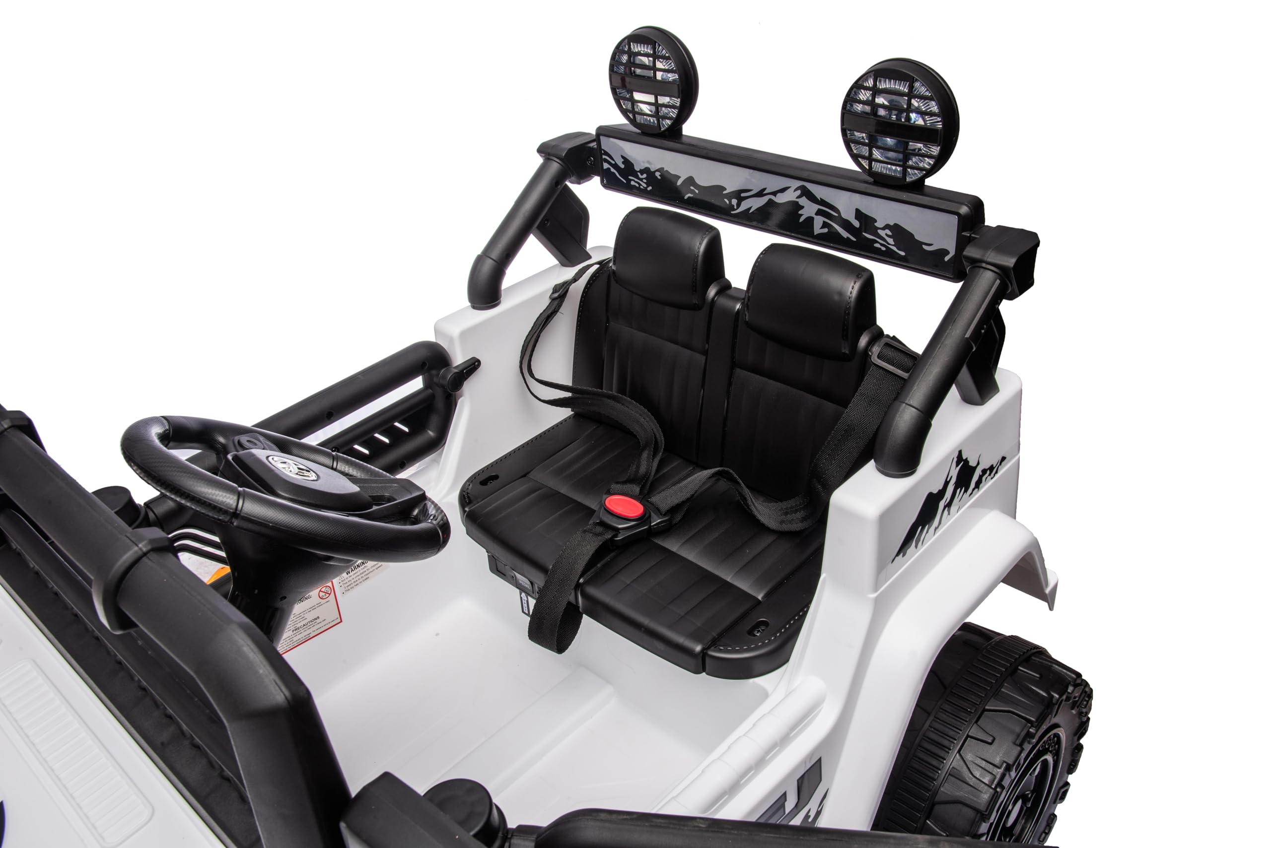 TOYSCAR Auto Macchina Elettrica per Bambini Jeep Toyota Fj Cruiser 12V Ruote in Gomma Full Optional Sedile Pelle Porte Apribili Tappetino e Telecomando (Bianco)