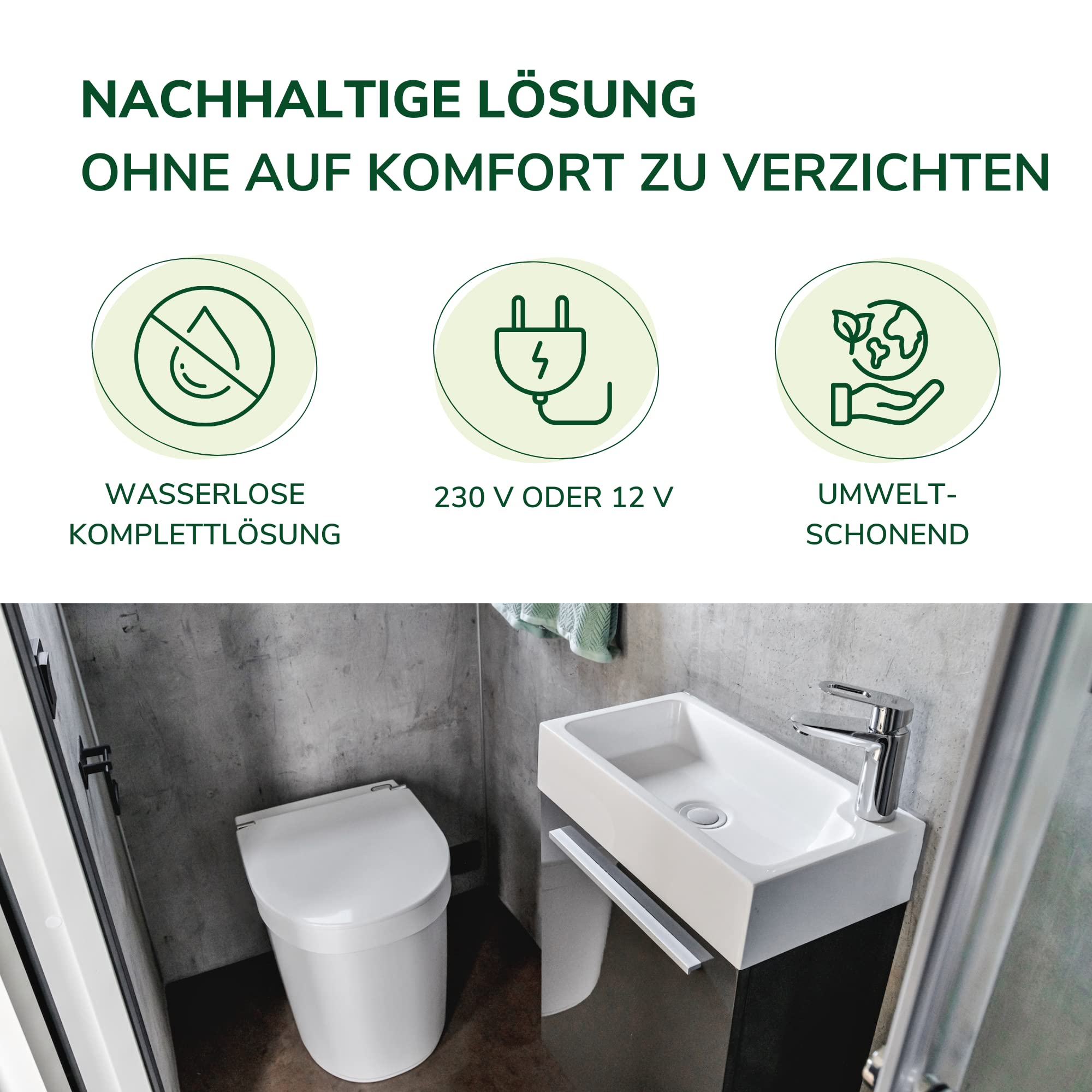 Natursache Tiny Campingtoilette von Separett - Trenntoilette - speziell für Tiny Homes & kleine Räume wie z.B. Camper-Vans entwickelt - auch als Blackout Notfallausrüstung geeignet